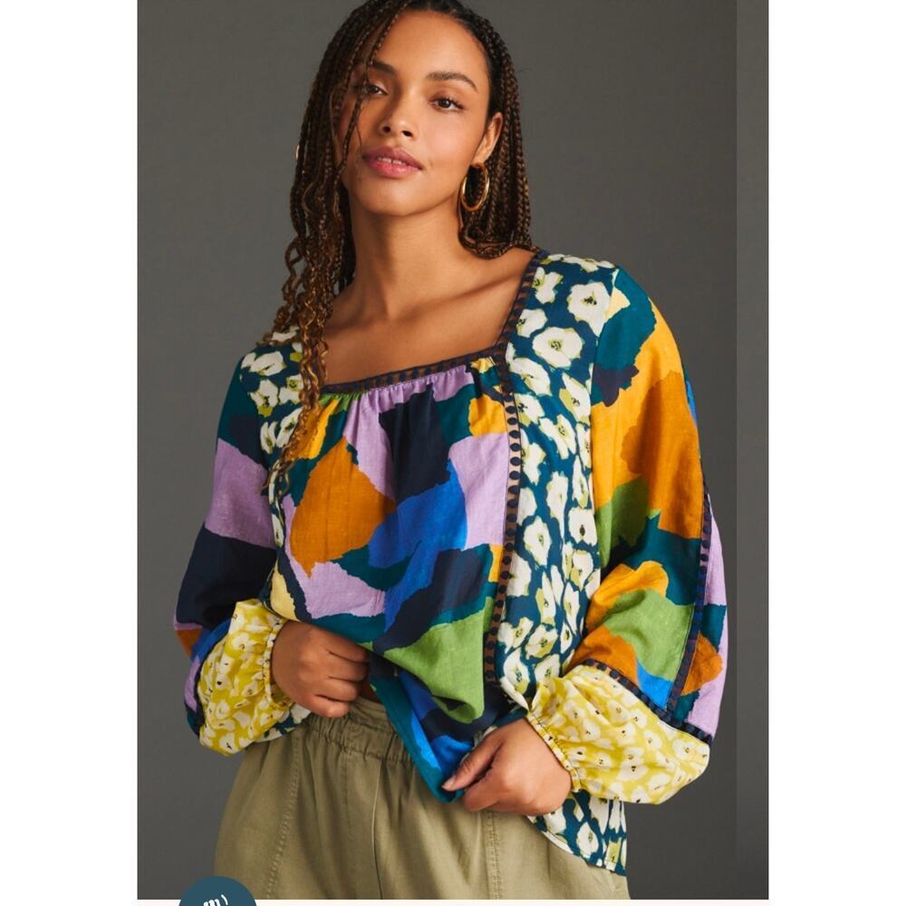 Maeve by Anthropologie Mix Printed Blouse. Size S. Retails $120